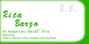 rita barzo business card